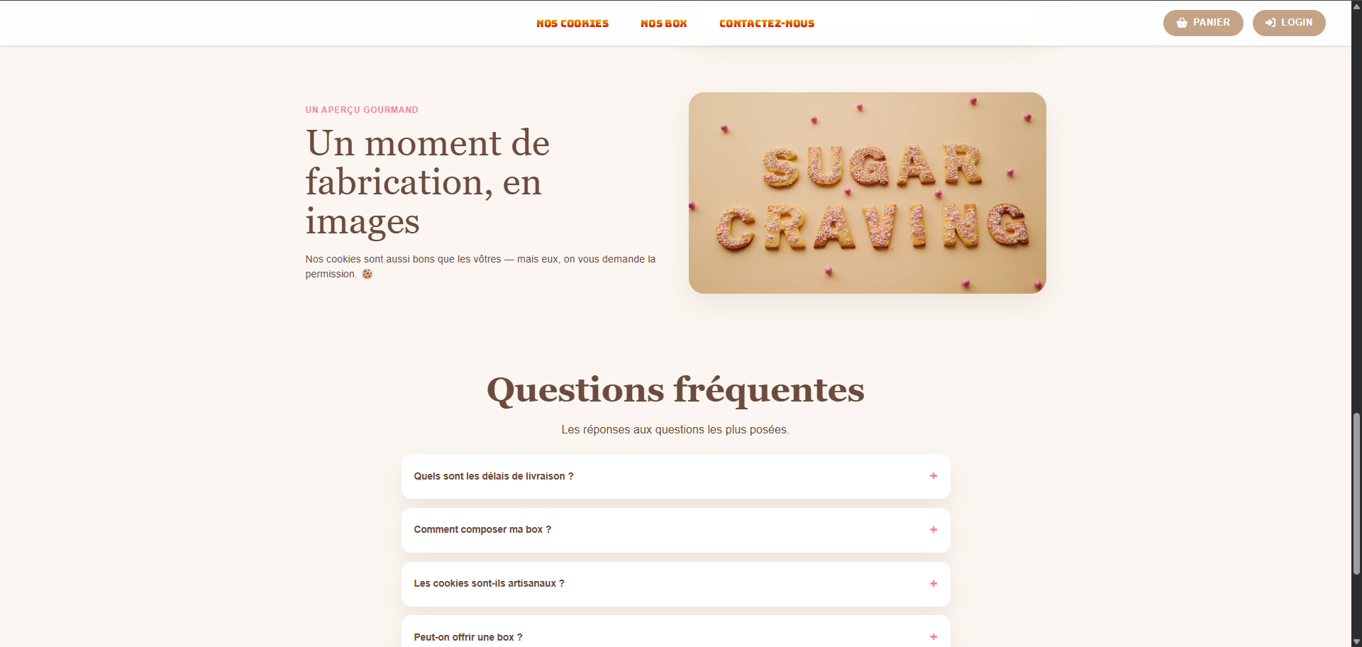 Capture d'écran 2 du projet Perline Cookies